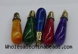 CGP3161 20*75mm - 20*80mm teardrop agate gemstone pendants
