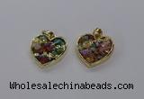 CGP3252 25*25mm heart druzy agate pendants wholesale