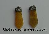 CGP340 12*50mm - 15*55mm arrowhead agate pendants wholesale