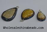 CGP3415 22*35mm - 35*50mm flat teardrop fossil coral pendants