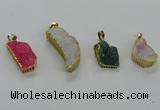 CGP3456 15*25mm - 18*38mm freeform druzy agate pendants