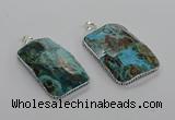 CGP3464 34*45mm - 35*55mm faceted rectangle ocean agate pendants