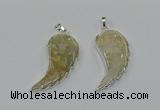 CGP3483 22*45mm - 25*50mm wing-shaped fossil coral pendants