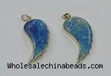 CGP3495 22*45mm - 25*50mm wing-shaped fossil coral pendants