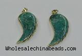 CGP3496 22*45mm - 25*50mm wing-shaped fossil coral pendants