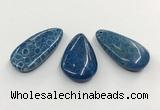 CGP3546 22*45mm - 25*50mm flat teardrop chrysanthemum agate slab pendants