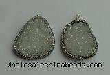 CGP568 30*45mm - 40*50mm freeform crystal glass pendants wholesale