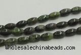 CGR06 16 inches 4*6mm rice green rain forest stone beads wholesale