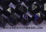 CGS463 15.5 inches 10mm faceted nuggets green goldstone beads