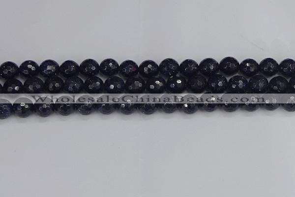 CGS481 15.5 inches 10mm faceted round blue goldstone beads