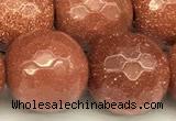 CGS493 15 inches 12mm faceted round goldstone beads
