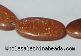 CGS80 15.5 inches 15*30mm oval goldstone beads wholesale