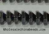 CHE135 15.5 inches 5*8mm pyramid hematite beads wholesale
