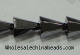 CHE175 15.5 inches 10*12mm faceted cone hematite beads wholesale