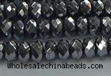 CHE2001 15.5 inches 4*6mm faceted rondelle hematite beads