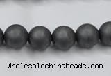 CHE405 15.5 inches 10mm round matte hematite beads wholesale