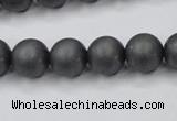 CHE406 15.5 inches 12mm round matte hematite beads wholesale