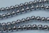 CHE423 15.5 inches 4mm round plated hematite beads wholesale