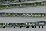 CHE560 15.5 inches 1*2*2mm square plated hematite beads wholesale