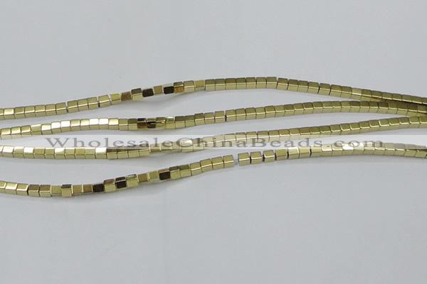 CHE599 15.5 inches 3*3mm cube plated hematite beads wholesale