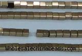 CHE601 15.5 inches 3*3mm cube plated hematite beads wholesale