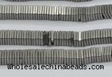 CHE618 15.5 inches 1*2*2mm square matte plated hematite beads