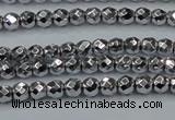 CHE690 15.5 inches 2mm faceted round plated hematite beads