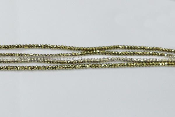 CHE737 15.5 inches 2*4mm faceted rondelle plated hematite beads