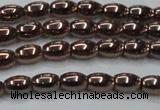 CHE742 15.5 inches 4*6mm rice plated hematite beads wholesale