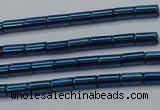 CHE765 15.5 inches 2*4mm tube plated hematite beads wholesale