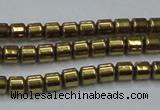CHE776 15.5 inches 2*2mm drum plated hematite beads wholesale