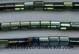CHE900 15.5 inches 3*3mm faceted tube plated hematite beads wholesale