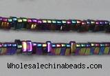 CHE922 15.5 inches 1*3mm triangle plated hematite beads wholesale