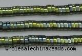 CHE932 15.5 inches 1*2*3mm oval plated hematite beads wholesale