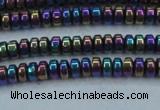 CHE963 15.5 inches 1.5*3mm rondelle plated hematite beads wholesale