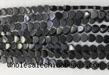 CHG106 15.5 inches 6mm flat heart black stone beads wholesale