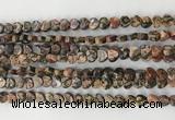 CHG108 15.5 inches 6mm flat heart leopardskin jasper beads wholesale