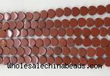 CHG121 15.5 inches 8mm flat heart red jasper beads wholesale