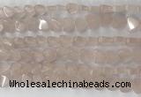 CHG123 15.5 inches 8mm flat heart rose quartz beads wholesale