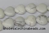 CHG32 15.5 inches 12*12mm heart white howlite turquoise beads wholesale