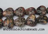CHG35 12*12mm heart red leopard skin jasper beads wholesale