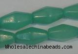 CHM24 15.5 inches 6*12mm faceted rice green hemimorphite beads