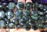 CIBS52 15 inches 15mm faceted coin kambaba jasper beads wholesale