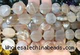 CIBS54 15 inches 15mm faceted coin moonstone beads wholesale