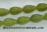 CKA107 15.5 inches 10*17mm teardrop Korean jade gemstone beads