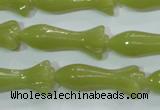 CKA109 15.5 inches 12*30mm flower Korean jade gemstone beads
