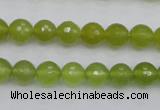 CKA219 15.5 inches 8mm faceted round Korean jade gemstone beads