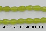 CKA228 15.5 inches 6*8mm faceted teardrop Korean jade gemstone beads