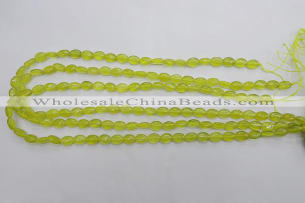 CKA241 15.5 inches 6*8mm oval Korean jade gemstone beads