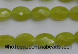 CKA270 15.5 inches 10*14mm faceted oval Korean jade gemstone beads